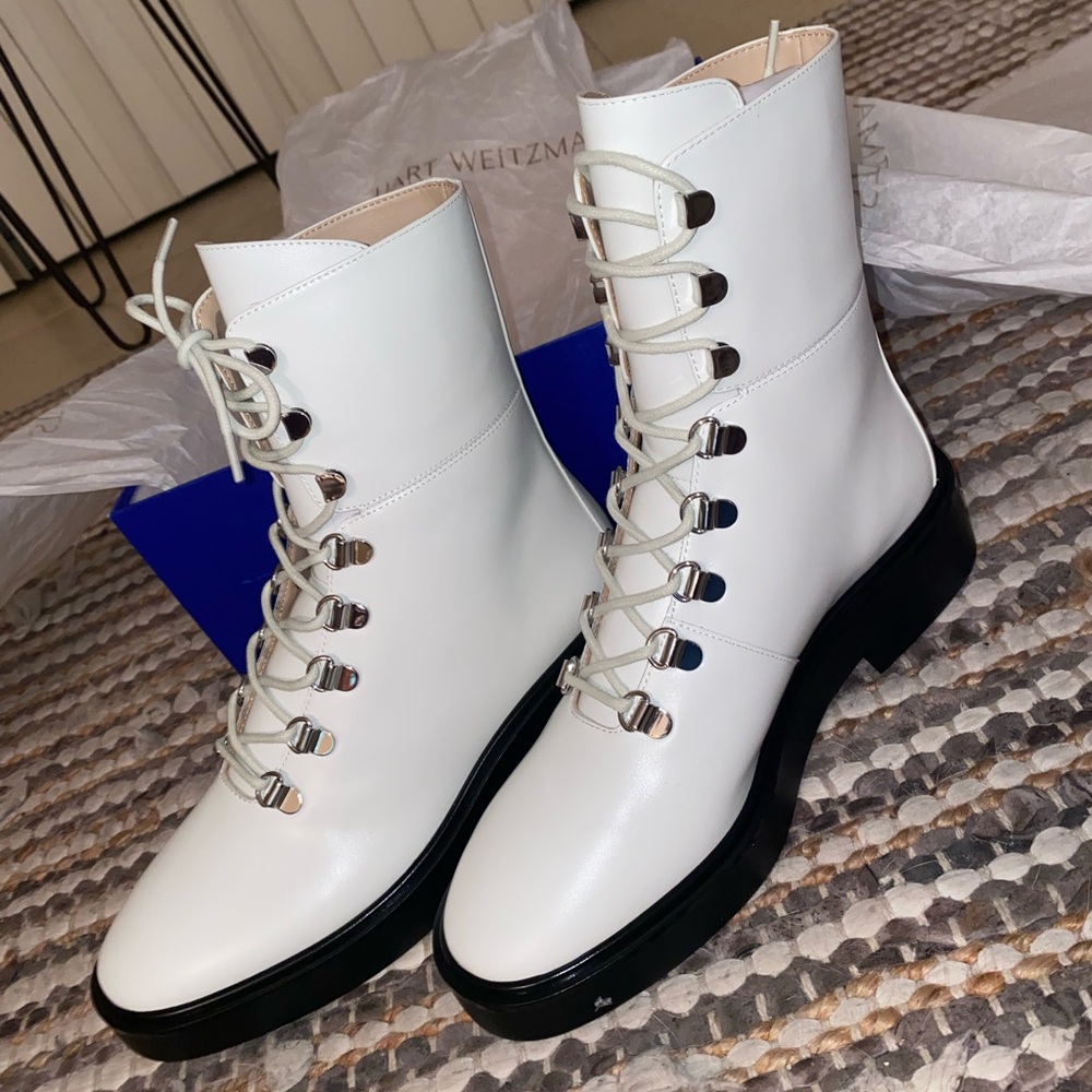 BRAND NEW IN BOX Stuart Weitzman combat boots.